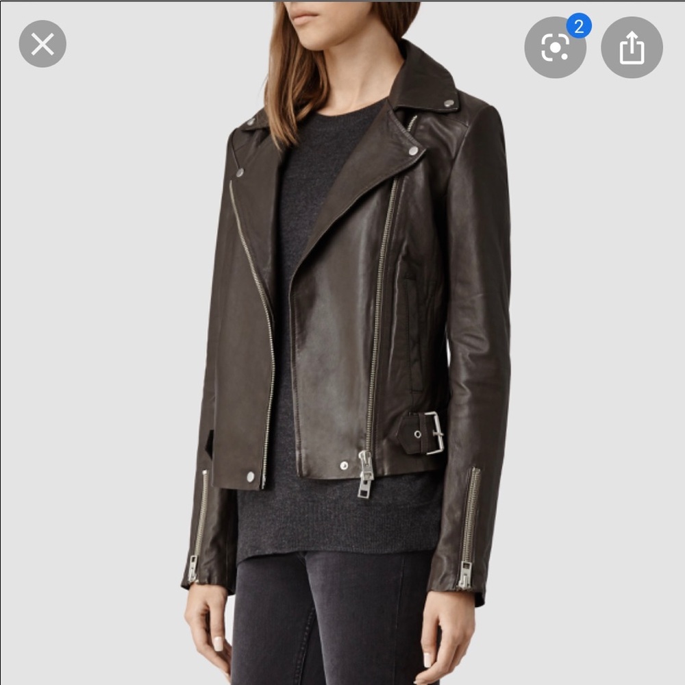 AllSaints Ayers Biker Leather Jacket